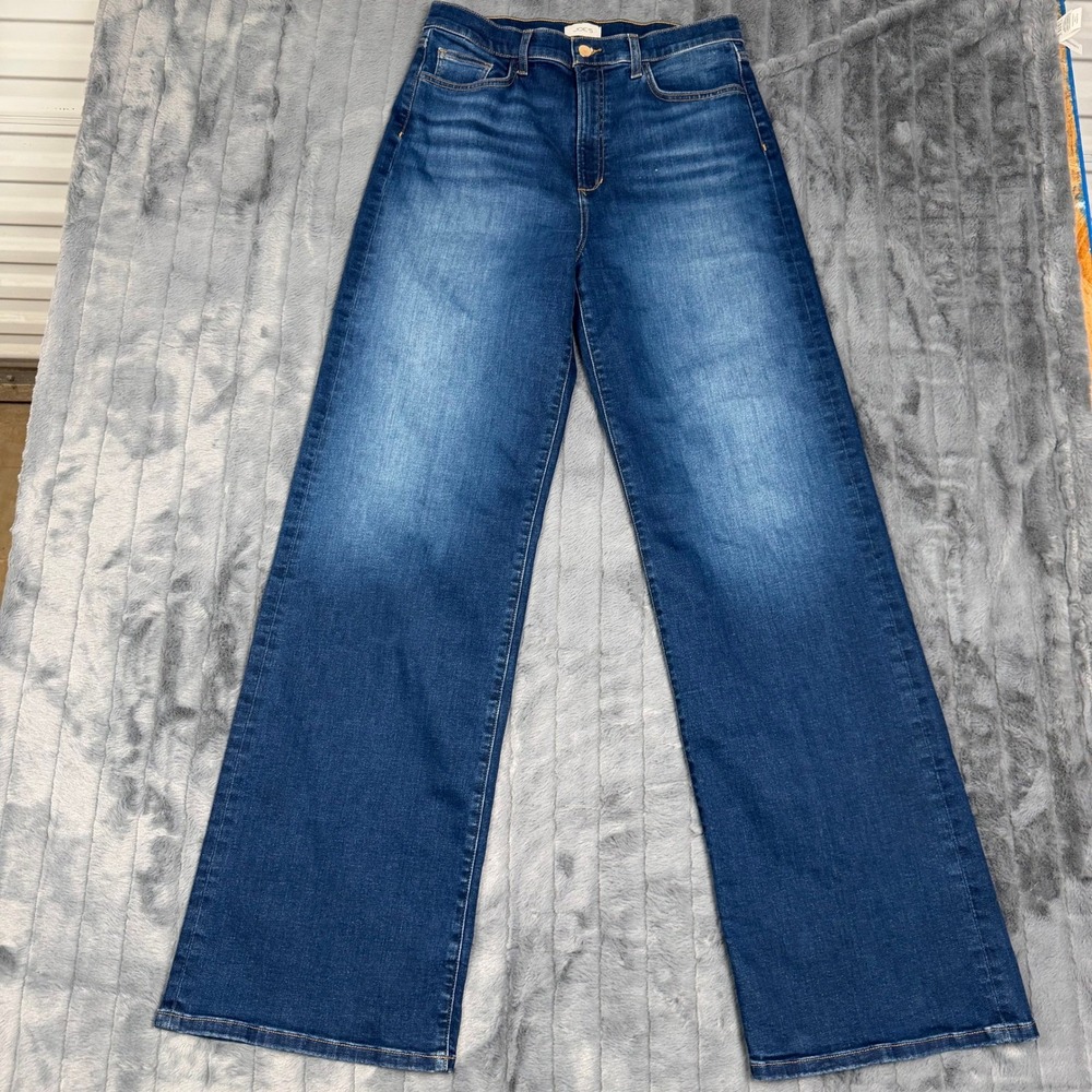 Joe's Jeans The Mia High Rise Wide Leg Exhale Wash Dark Blue Denim Size 31
